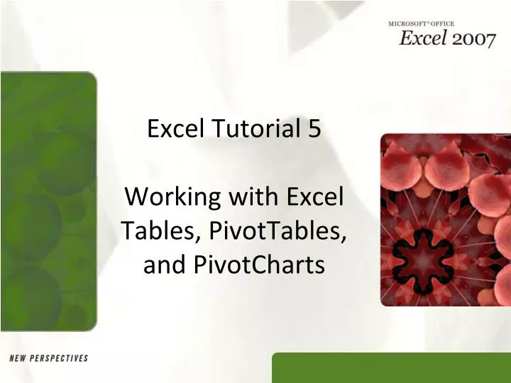 excel tutorial 5 working with excel tables pivottables and pivotcharts