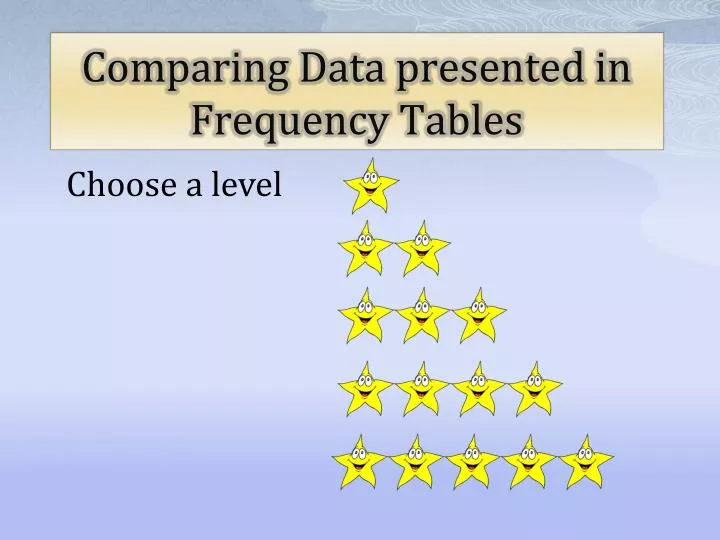 comparing data presented in frequency tables