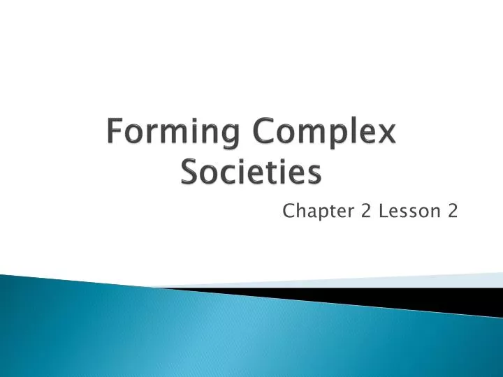 forming complex societies