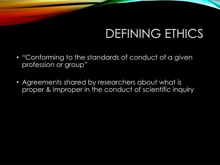 defining ethics