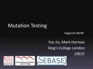 Mutation Testing Dagstuhl 08/08