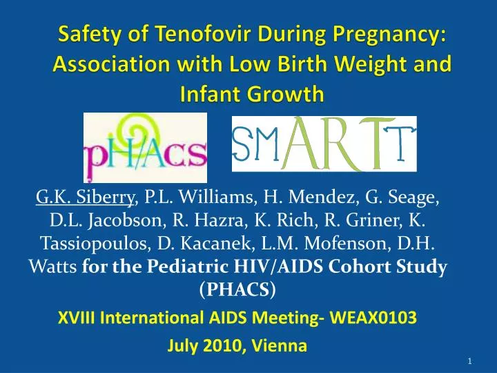 safety of tenofovir during pregnancy association with low birth weight and infant growth