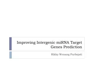 Improving Intergenic miRNA Target Genes Prediction