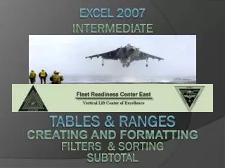 Excel 2007 Intermediate