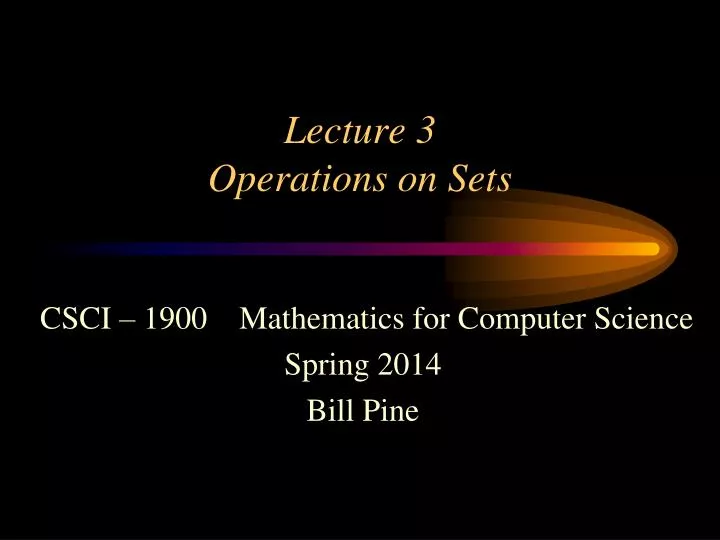 lecture 3 operations on sets