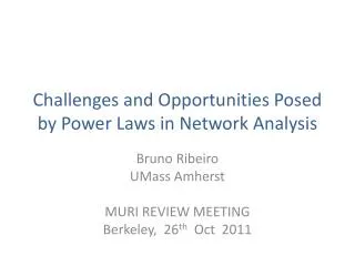 Challenges and Opportunities Posed by Power Laws in Network Analysis