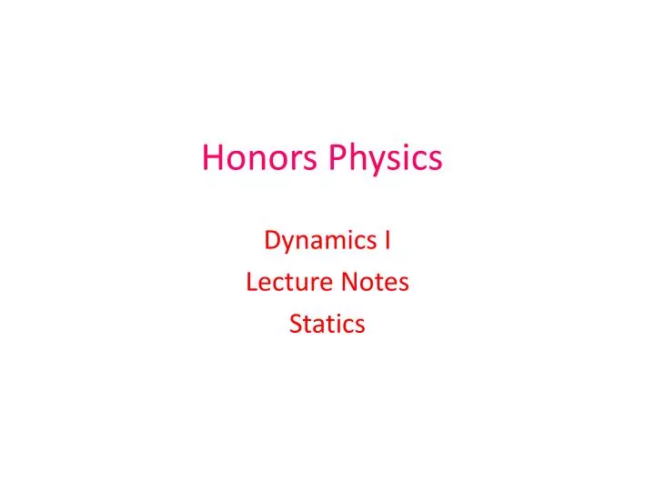 honors physics