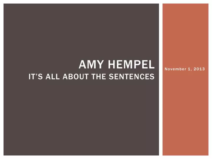 amy hempel it s all about the sentences
