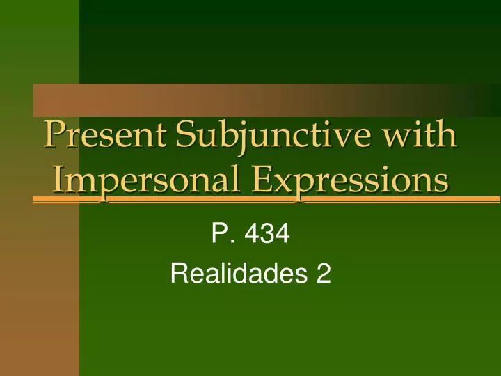 present subjunctive with impersonal expressions