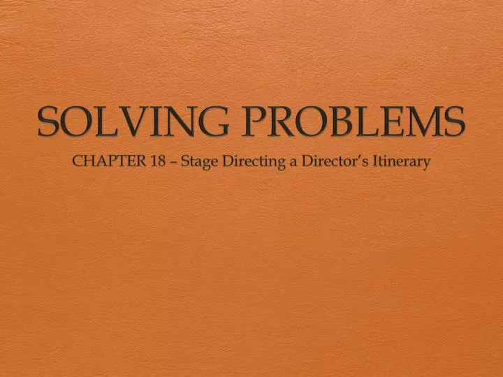 solving problems