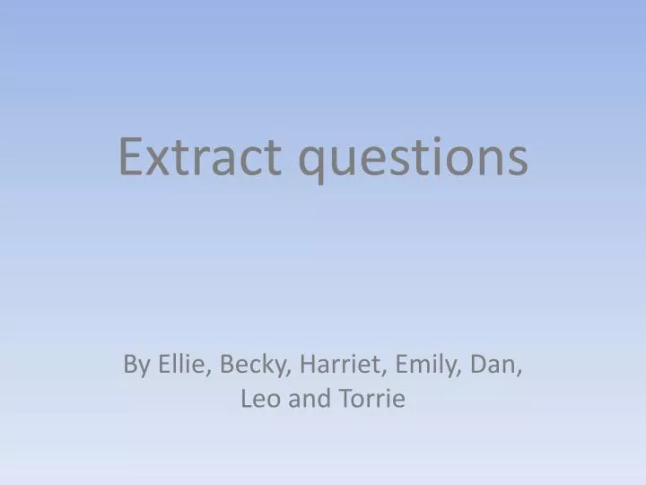 extract questions