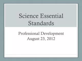 Science Essential Standards