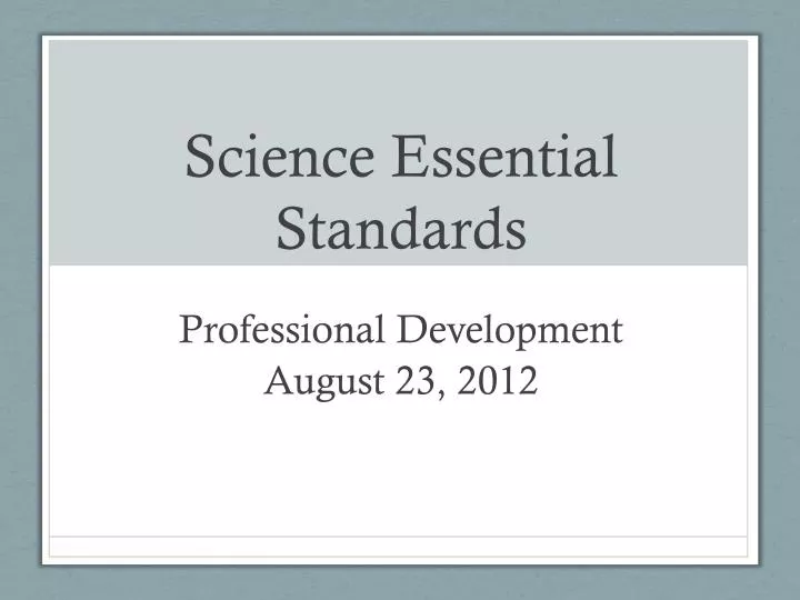 science essential standards