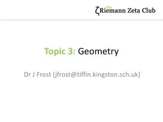 Topic 3: Geometry