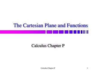 The Cartesian Plane and Functions