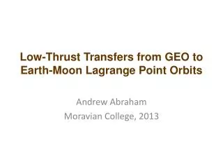 Low-Thrust Transfers from GEO to Earth-Moon Lagrange Point Orbits
