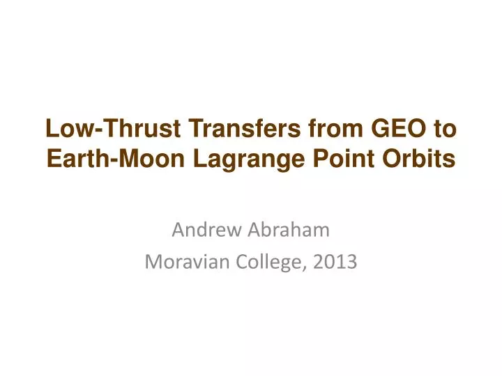 low thrust transfers from geo to earth moon lagrange point orbits