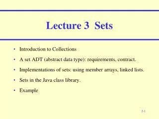 Lecture 3 Set s