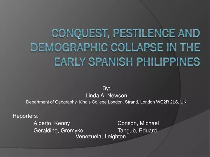 conquest pestilence and demographic collapse in the early spanish philippines