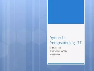 dynamic programming ii