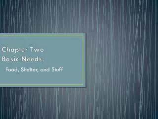 Chapter Two Basic Needs: