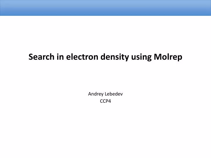search in electron density using molrep
