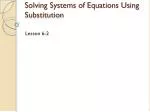 Solving Systems of Equations Using Substitution