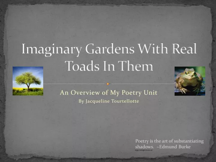 imaginary gardens with real toads in them