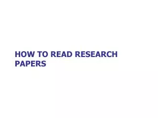 how to read research papers