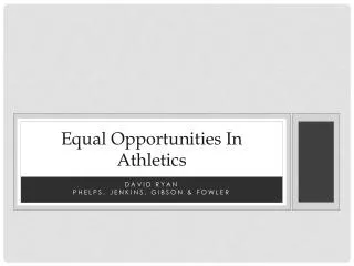 Equal Opportunities In Athletics