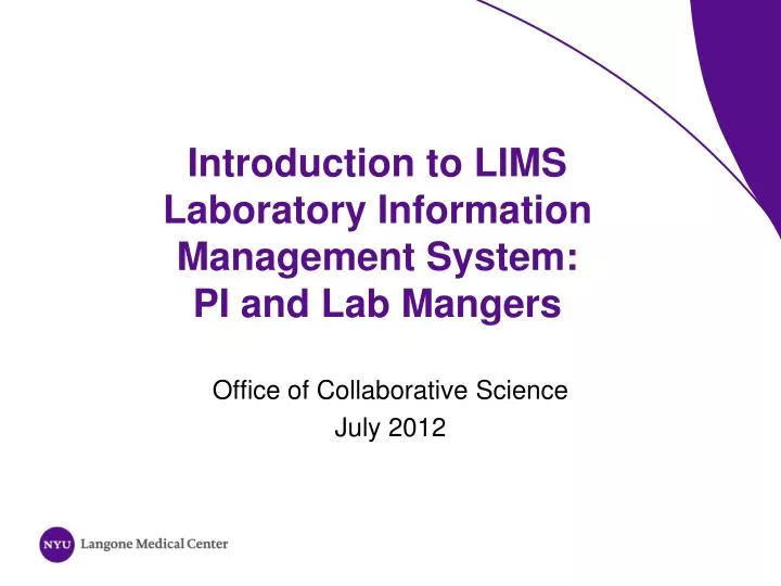 introduction to lims laboratory information management system pi and lab mangers