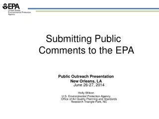 Submitting Public Comments to the EPA