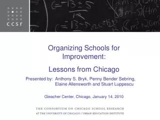 Organizing Schools for Improvement: Lessons from Chicago