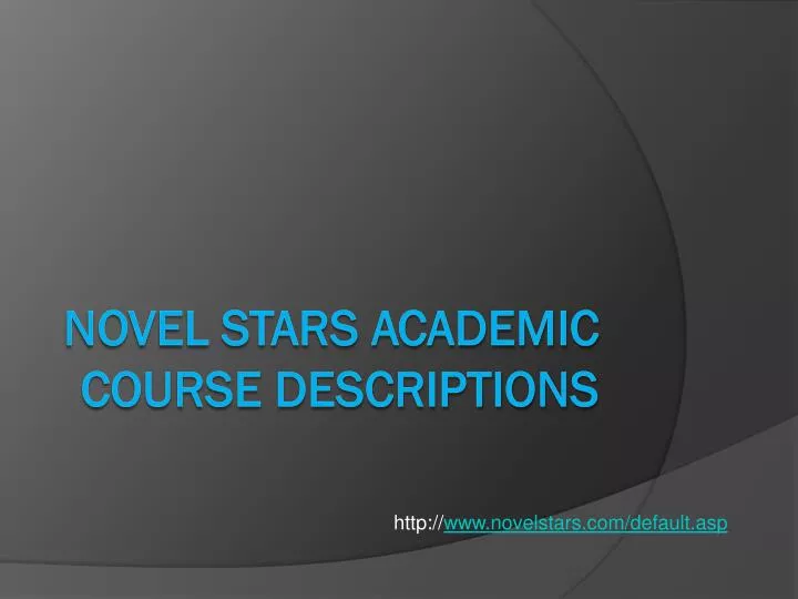 novel stars academic course descriptions