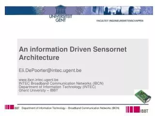 An information Driven Sensornet Architecture