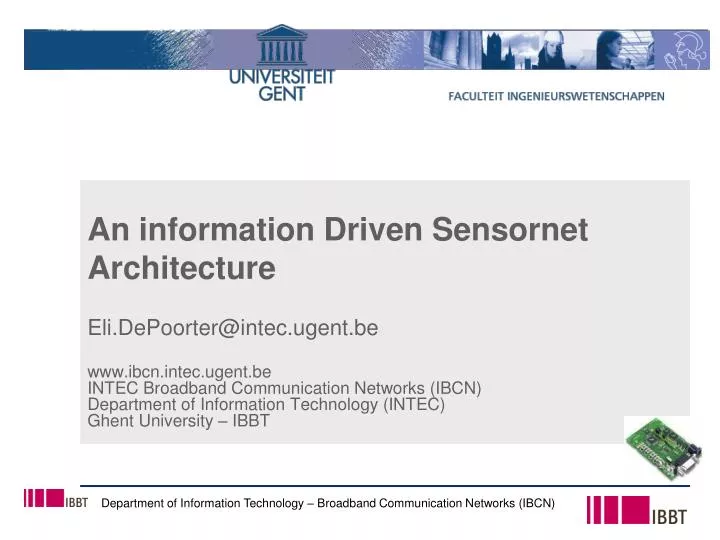 an information driven sensornet architecture