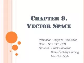 Chapter 9. Vector Space