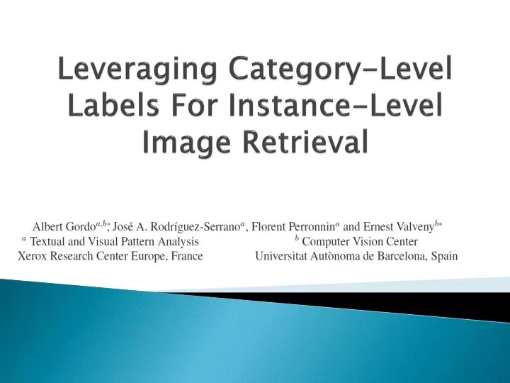 leveraging category level labels for instance level image retrieval