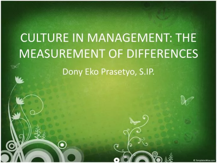 culture in management the measurement of differences
