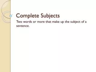 complete subjects