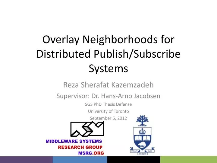 overlay neighborhoods for distributed publish subscribe systems