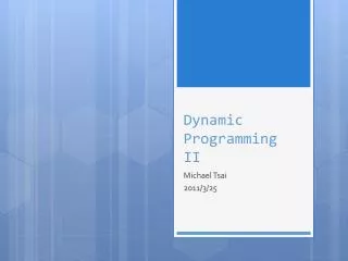 dynamic programming ii
