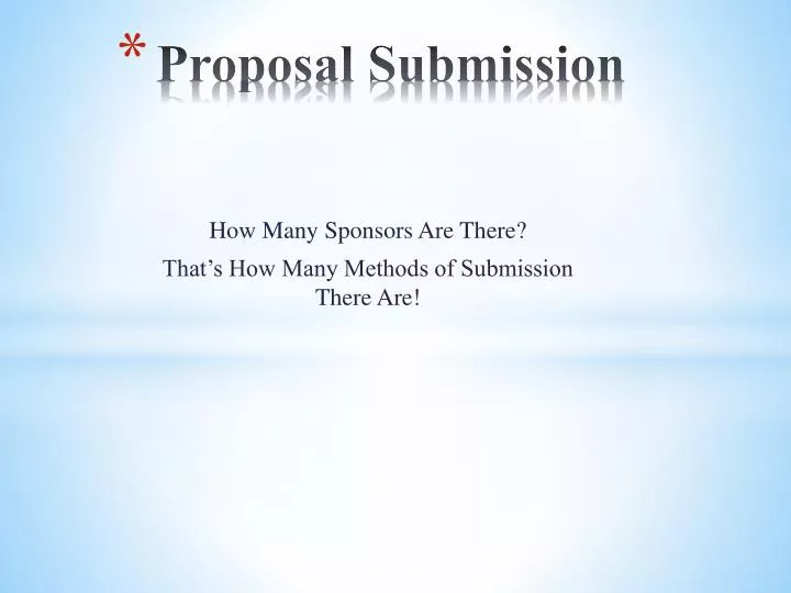 proposal submission