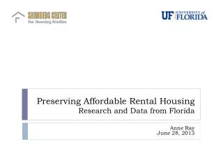 Preserving Affordable Rental Housing Research and Data from Florida