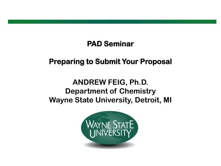 pad seminar preparing to submit your proposal