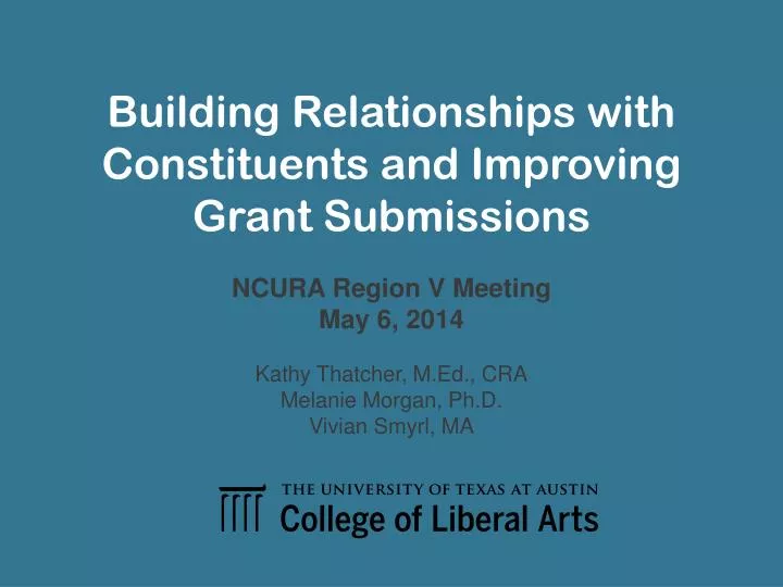 building relationships with constituents and improving grant submissions