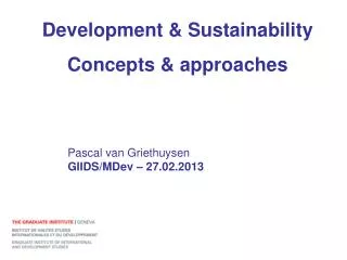 Development &amp; Sustainability Concepts &amp; approaches