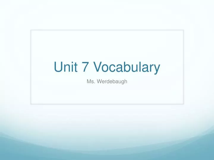 unit 7 vocabulary