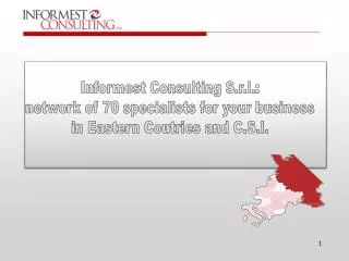 Informest Consulting S.r.l.: network of 70 specialists for your business