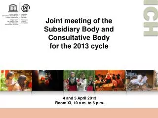 Joint meeting of the Subsidiary Body and Consultative Body for the 2013 cycle